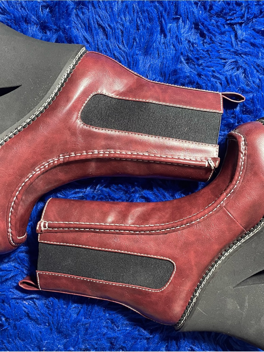 dELiA*s Burgundy and Black Wedge Heeled Boots
